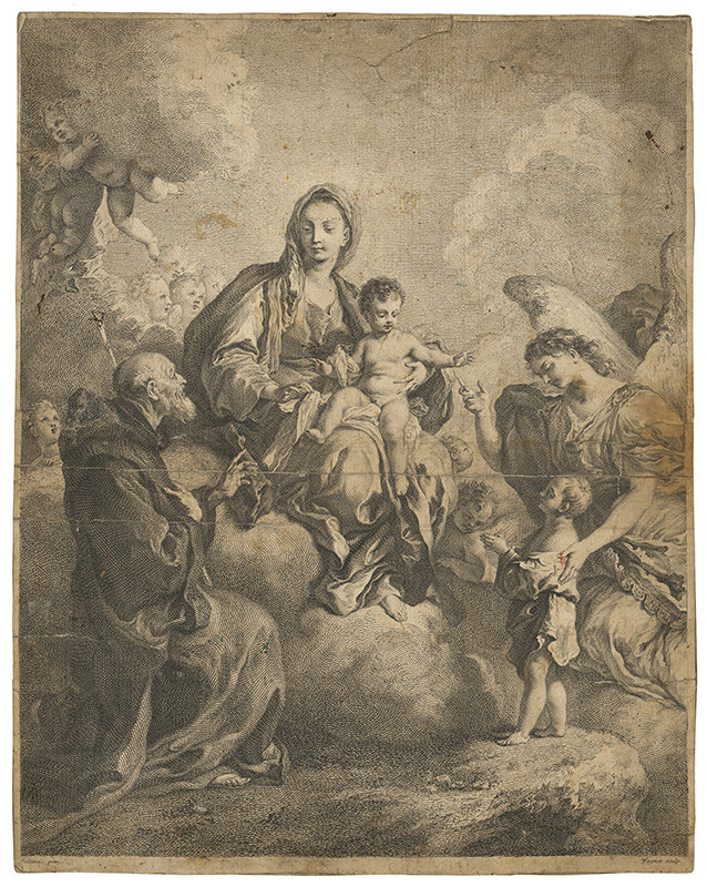 Wagner, Joseph, Solimena, Francesco | Madona | Displayed motifs: Madonna, Putto, Human face, Woman, Clothing, Person, Man, 