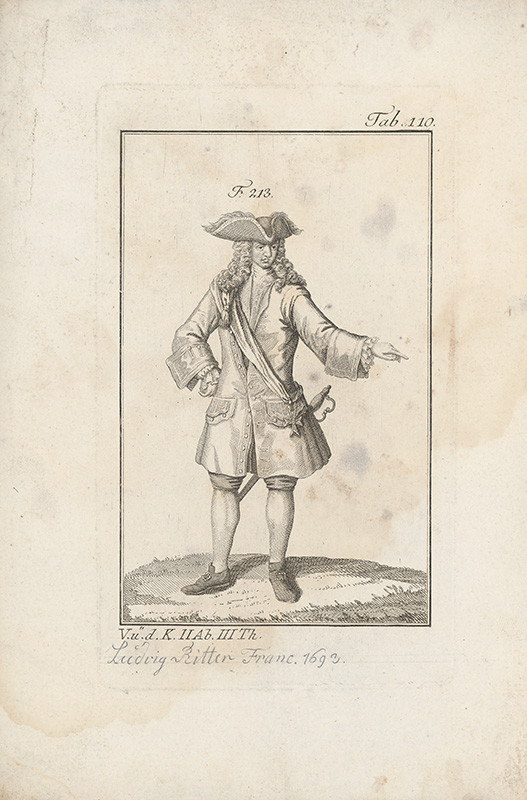 Západoeurópsky autor z 18. storočia | Šachtic s krížom na šerpe a trojrohým klobúkom | Displayed motifs: Footwear, Clothing, Person, Human face, Woman, Man, 