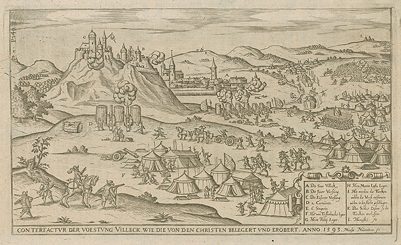 Rakúsky autor zo 16. storočia | Fiľakovo | Displayed motifs: Tent, Person, Miter, Latin cross, Tree, 