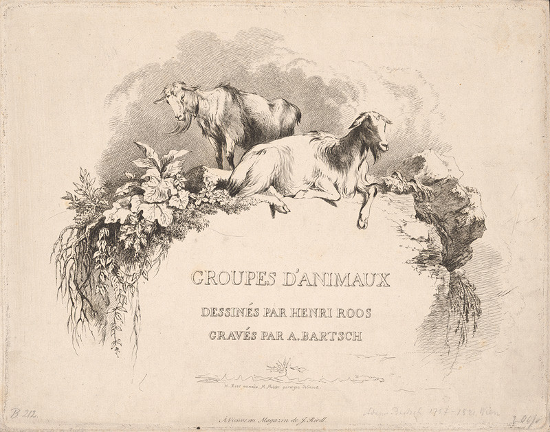 Bartsch, Adam von, Molitor , M., Roos, Johann Heinrich | Titul albumu | Displayed motifs: Goat, Horse, Animal, Cattle, 