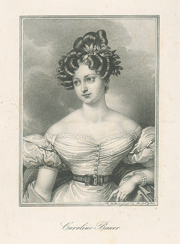 Stöber, Franz | Caroline Bauer | Displayed motifs: Woman, Human face, Dress, Clothing, 