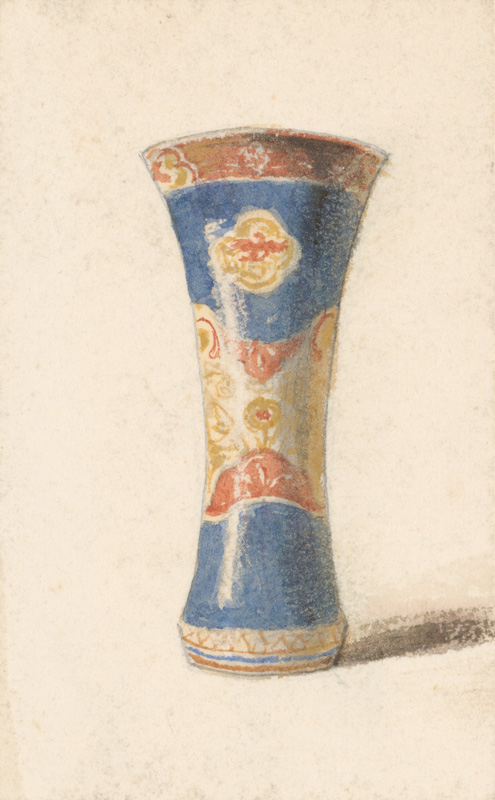 Scheidlin, Friedrich Carl von | Maľovaná váza s modrým podkladom | Displayed motifs: Vase, Boot, Flowerpot, 