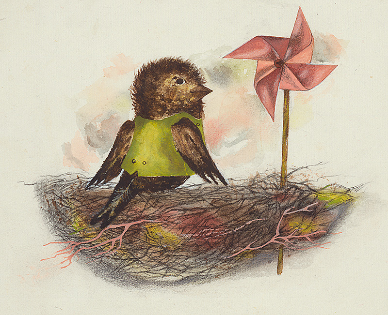 Gergeľová, Viera | V hniezde | Displayed motifs: Duck, Flower, Angel, 