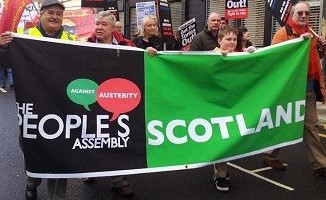 Phil McGarry (left) chair of the People's Assembly Scotland