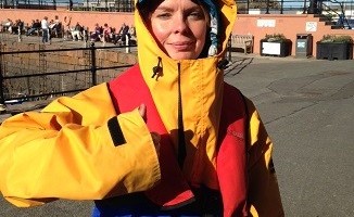 Charlotte Bray ready for a Seabird Centre boat trip