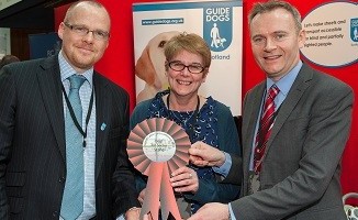 The Guide Dogs Scotland team who won best third sector stand