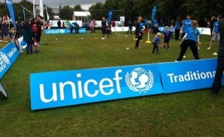 As the official charity Unicef was visible throughout the games, including at the Glasgow Green fan park