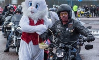 The Easter Bunny with one of the riders