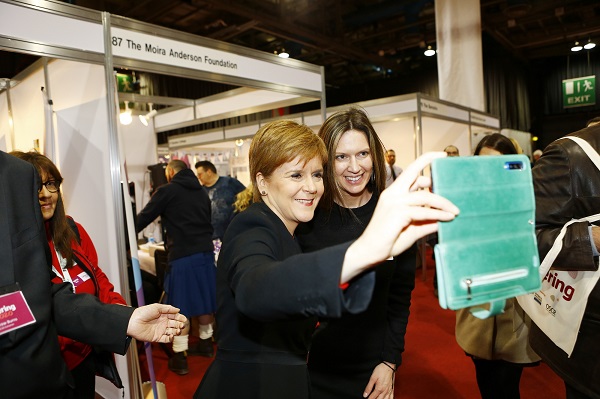 Nicola Sturgeon stops for a selfie