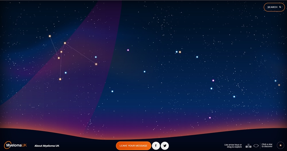 Charity supporters help to light up virtual sky