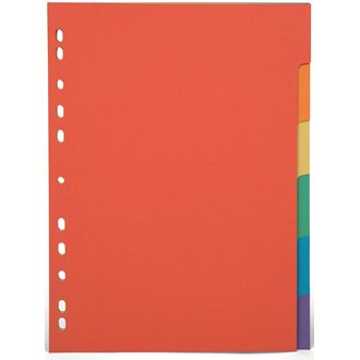 Jeu de 6 intercalaires cartonnés, A4