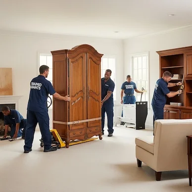 Trained professionals handling fragile items