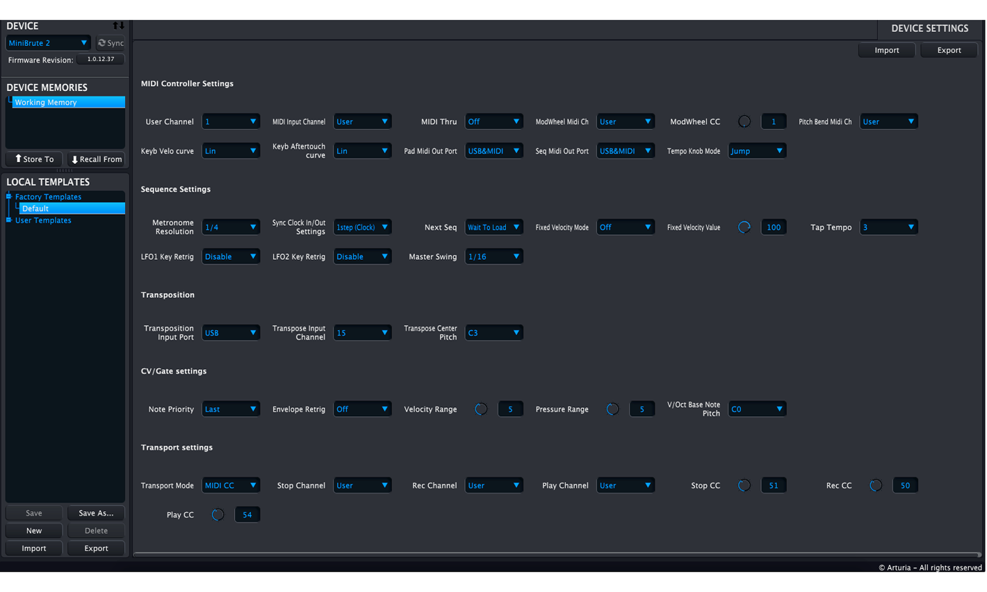 Das MIDI Control Center. (Screenshot: Tom Wies)