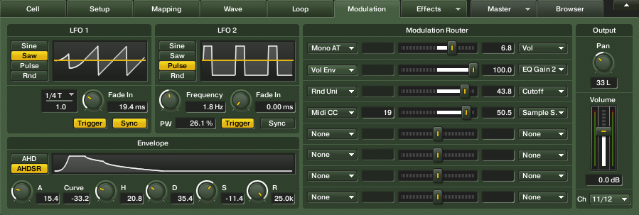 Schreien "Spiel mit mir!": Die Modulationsparameter.