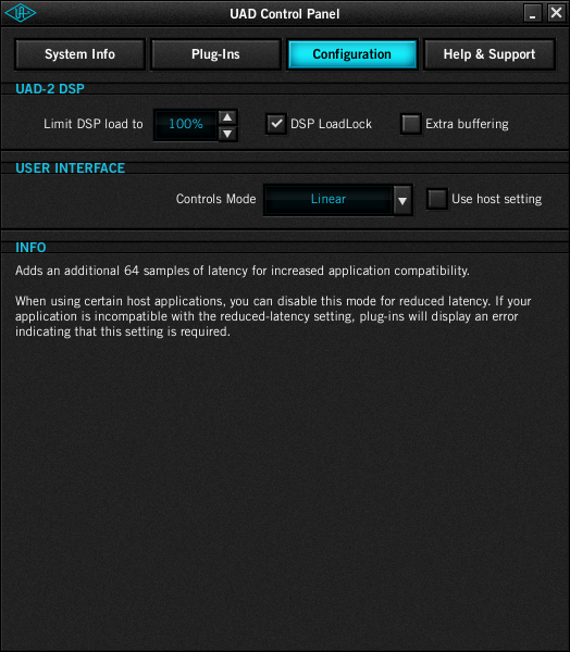 Die Configuration im Control Panel