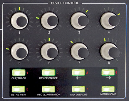 Die Device-Control-Sektion der APC40