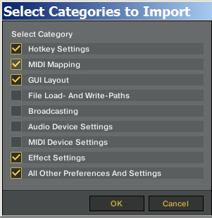 Der Import-Dialog in Traktor