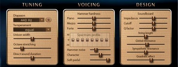 Tuning-, Voicing- und Designparameter