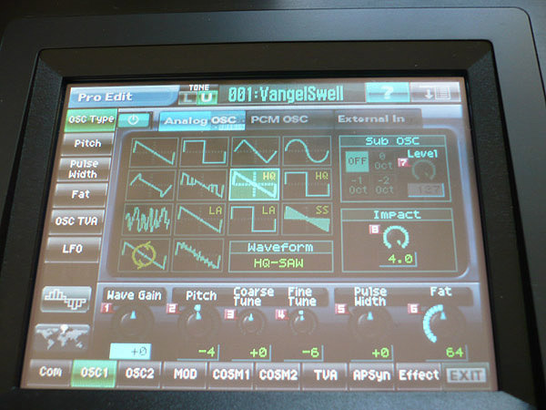 Displayansicht: Analoge Oszillatoren