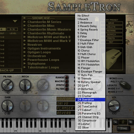 Effekte in SampleTron