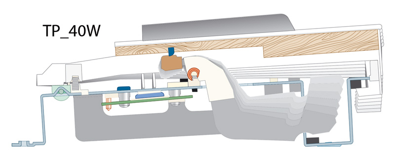 Grafik: Mechanik der TP40W Holz-Mechanik des Numa Nero