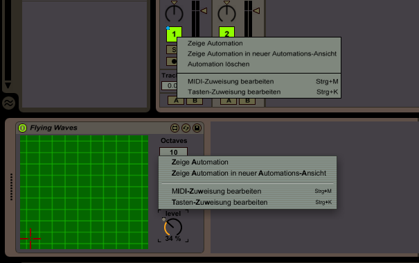 Kleinere Unterschiede zwischen den echten Live Devices und den neuen Max for Live Devices gibt es hin und wieder doch... Die kleine Bildmontage offenbart den fehlenden "Automation löschen" Eintrag im Kontextmenu... Bitte liebe Abletons, baut den noch mit ein!