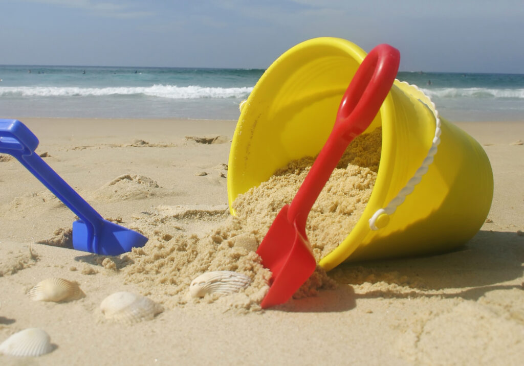 Beach bucket and spades.