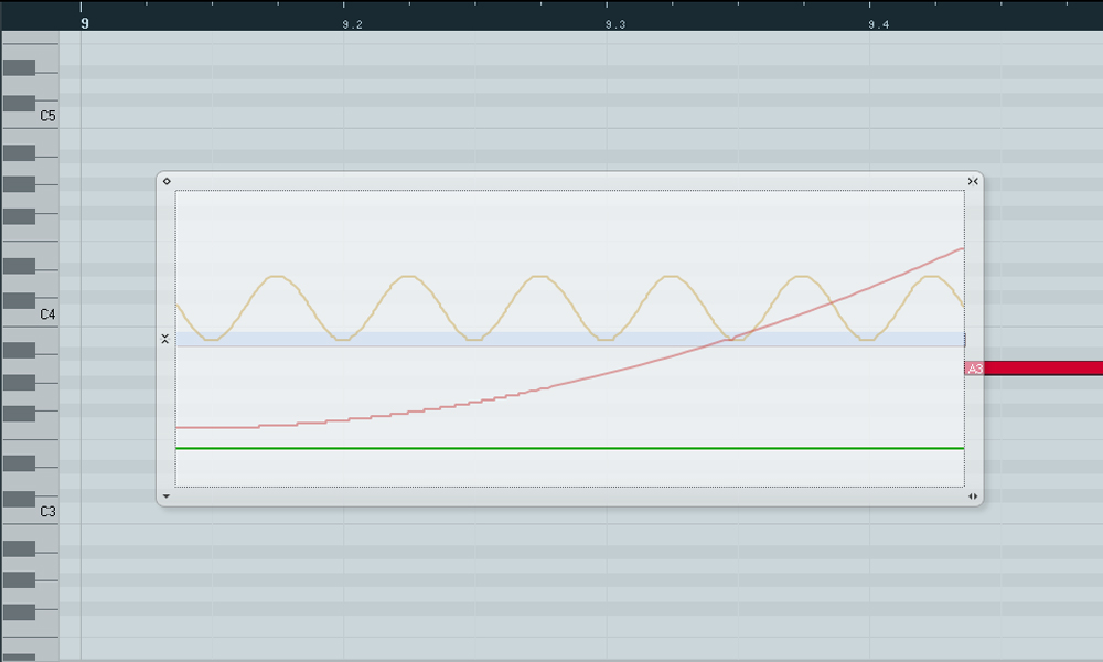 Eine MIDI-Note mit VST3-Controllerdaten