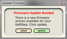 Sowohl Keyworx als auch der SoftStep-Editor fordern unabhängig voneinander ein Firmware-Update