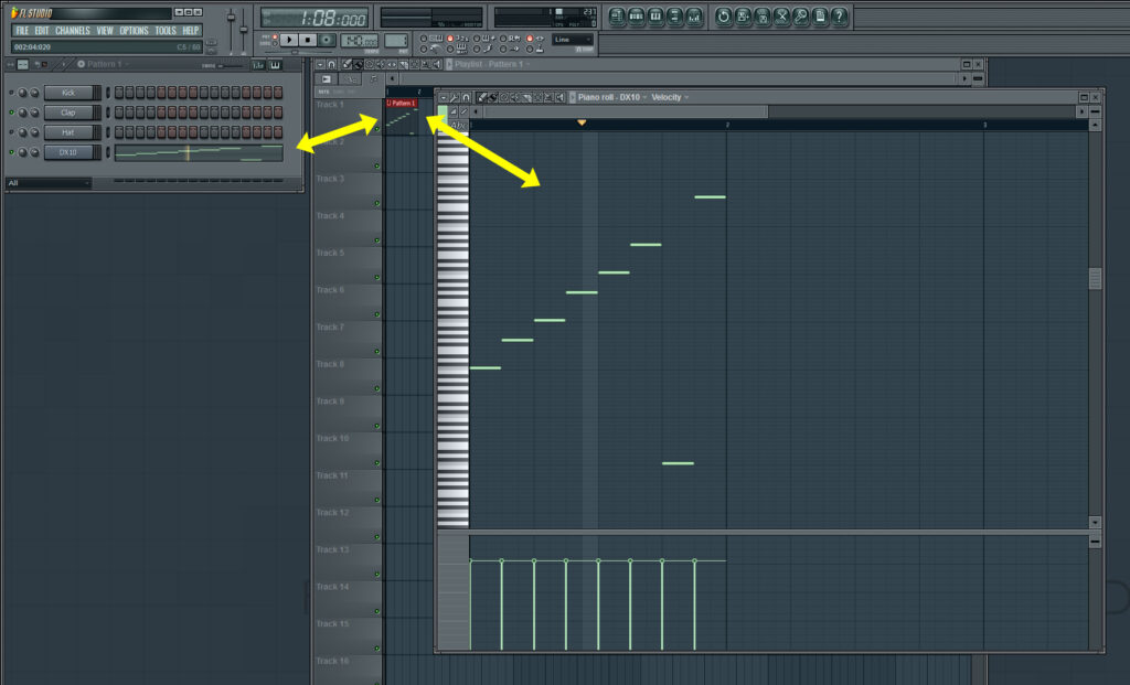 FL Studio aktualisiert die visuelle Darstellung in allen Editoren natürlich automatisch