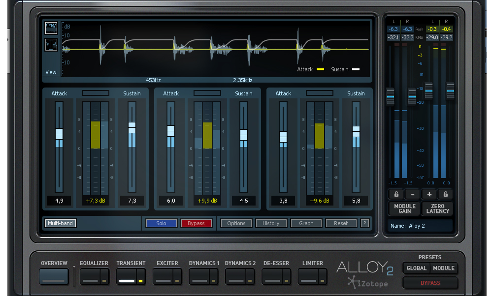 iZotope Alloy 2: Das Channel-Strip-Plugin verfügt über sieben einzelne Effektmodule