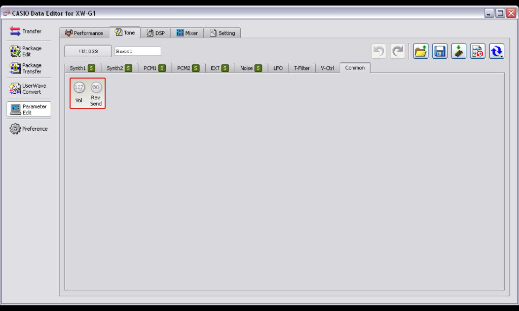 Casio XW-G1 - Bass1 - Tone Common