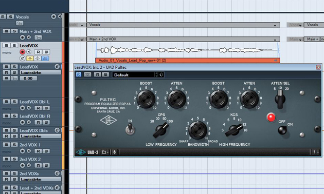 »Glänzendes« Vocalsignal mittels UAD Pultec EQP-1A