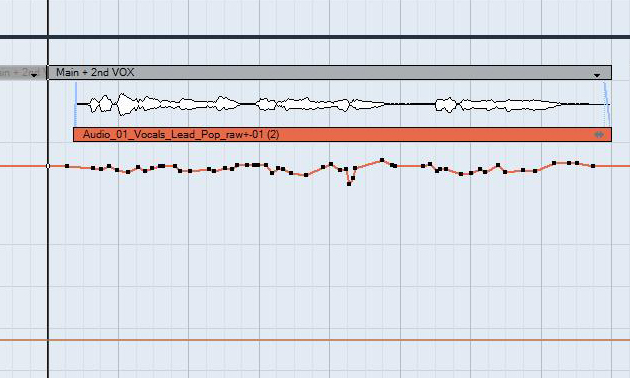 Lautstärke-Automation des Vocal-Kanals