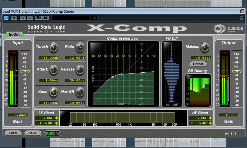 Erste Kompressions-Stufe mittels SSL X-Comp