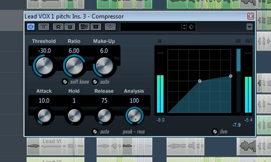 Zweite Kompressions-Stufe mittels "Bord-Kompressor" von Cubase 7