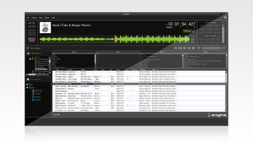 Denon Engine Musikdatenbank Management Software für PC und Mac
