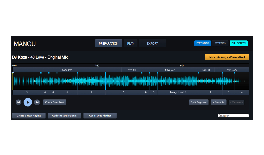 Mixed In Key Flow: Hier werden sämtliche Musikstücke für den Mix vorbereitet.