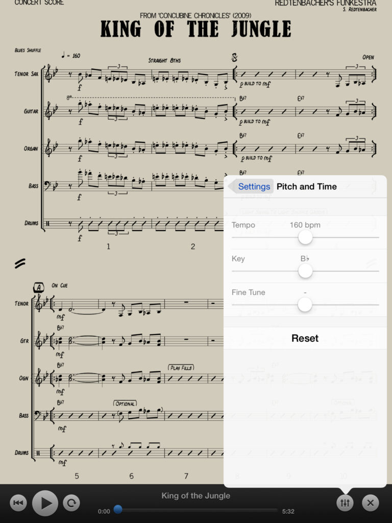 Sehr praktisch: Pitch- und Time-Settings