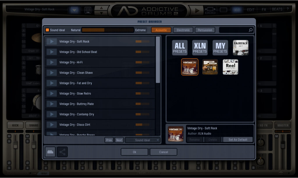 Der Preset-Browser bringt mit dem Sound-Ideal ein wenig Licht ins Dickicht.