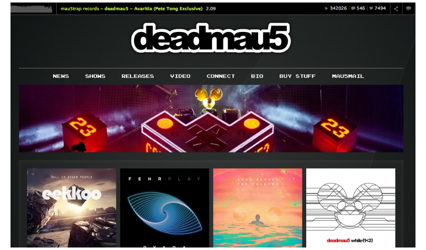 Die Diskografie von deadmau5 ist ausführlich auf seiner Website dokumentiert.