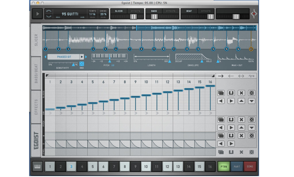 Sugar Bytes Egoist: Den Step-Sequencer kann man in verschiedenen Modi laufen lassen.