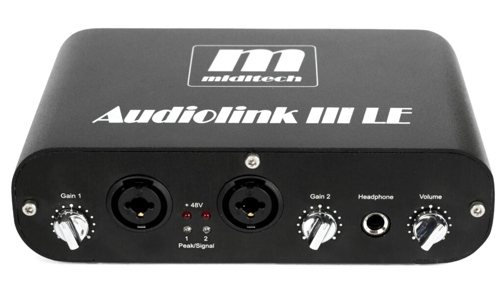 Die selbsterklärende Vorderseite des Audiointerface