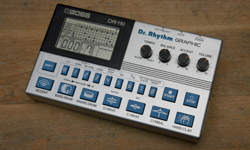 Die Boss DR-110 liefert klassische, analoge Drumsounds