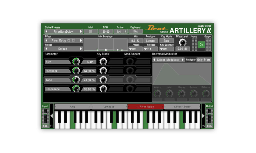 Performance-orientierte Effektmaschine Sugar Bytes Artillery 2