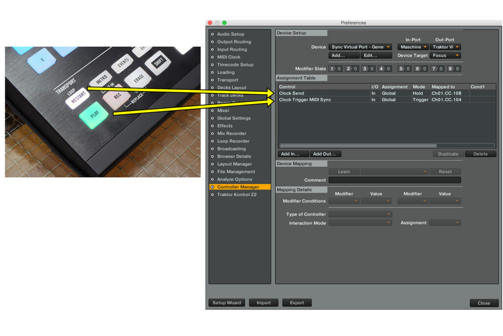 Wenn der Controller-Editor schon mal geöffnet ist, kann man direkt noch die Clock-Funktionen aktivieren.