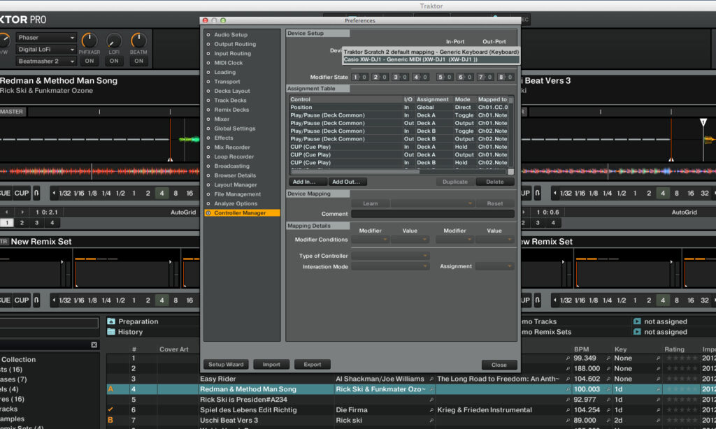 Für den Einsatz mit Traktor Pro 2 muss das von Hersteller-Website heruntergeladene Mapping in den Preferences importiert werden.