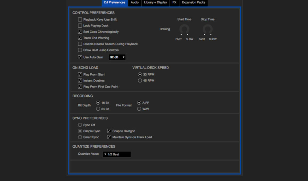 Im Setup stellt man den Wert für Quantize ein.