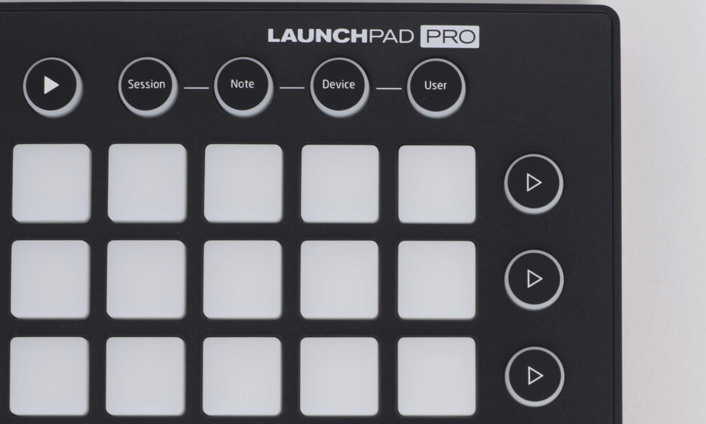 Die vier Main-Modes des Launchpads: Session, Note, Device und User.