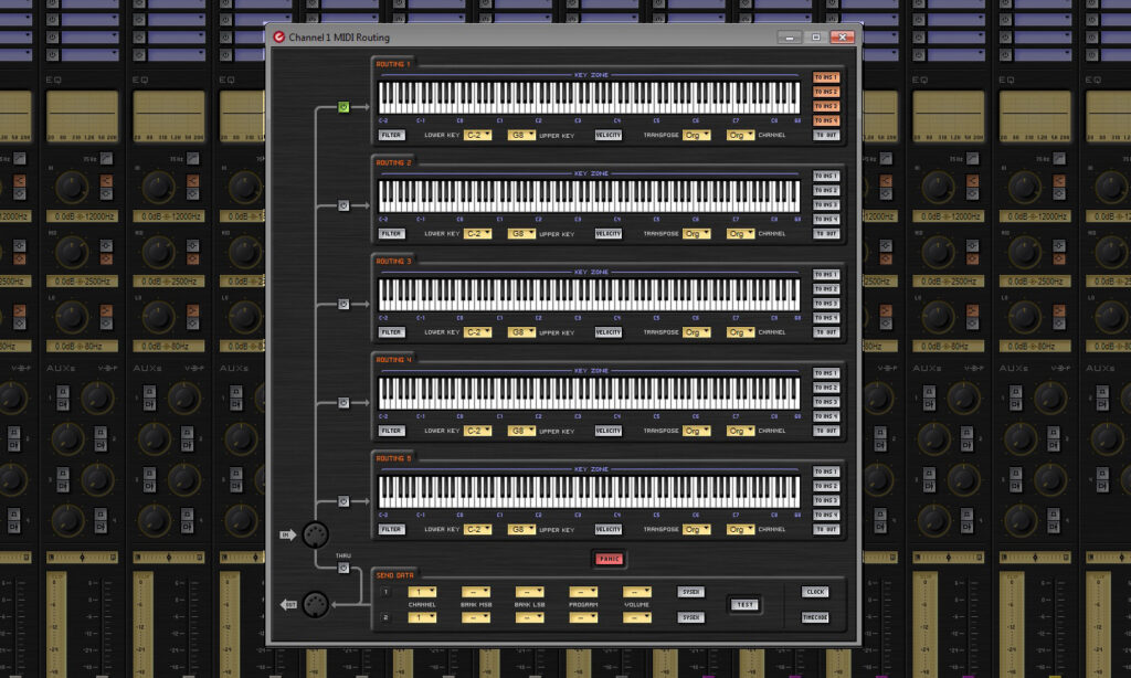 Im Channel MIDI Routing der Seelake AudioStation lassen sich bis zu fünf Zonen verwalten.